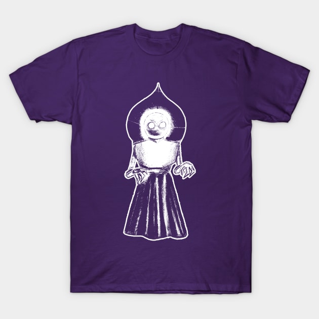 Flatwoods Monster White on Dark T-Shirt by AWSchmit